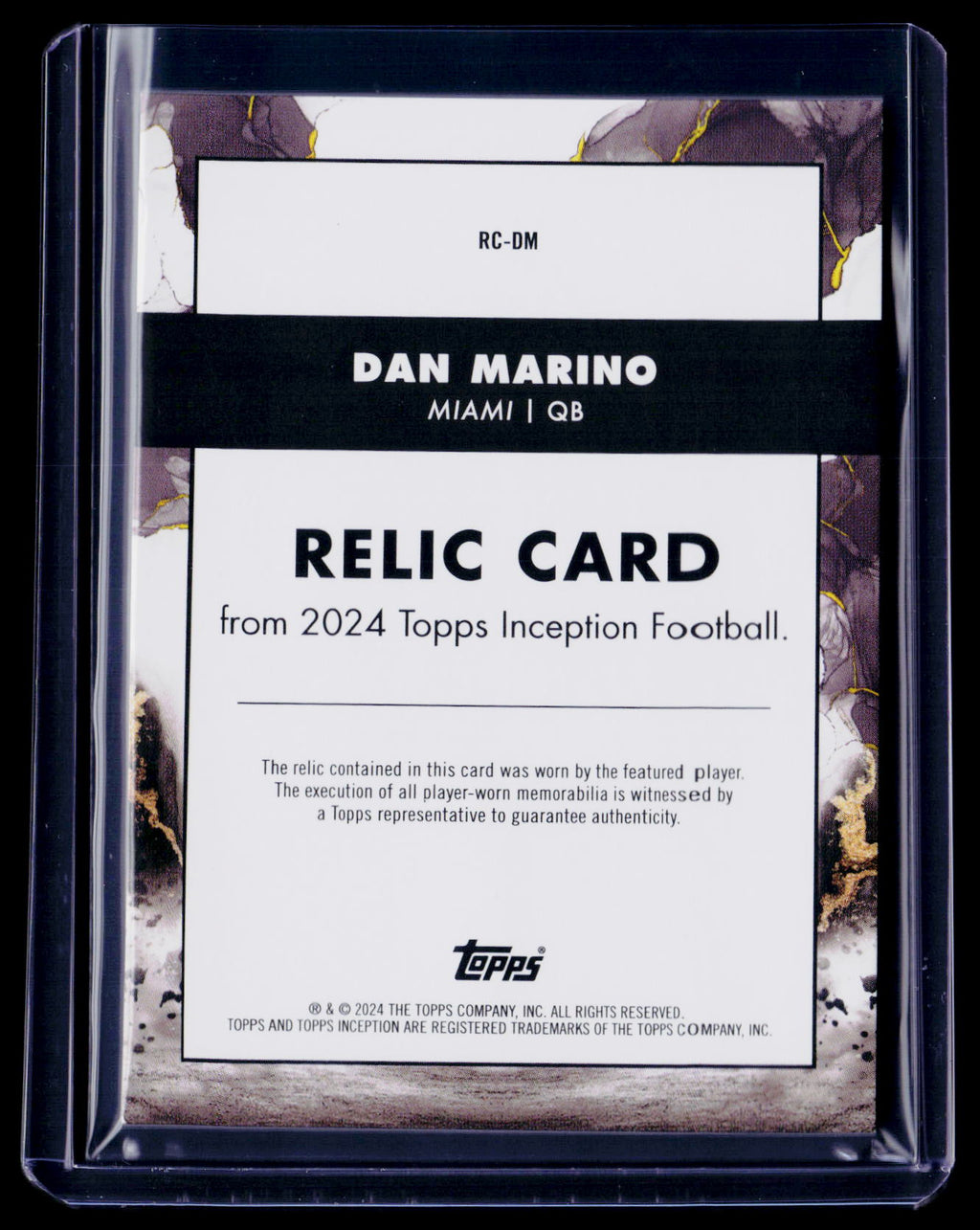 2024 Topps Inception Dan Marino Purple Patch 47/125