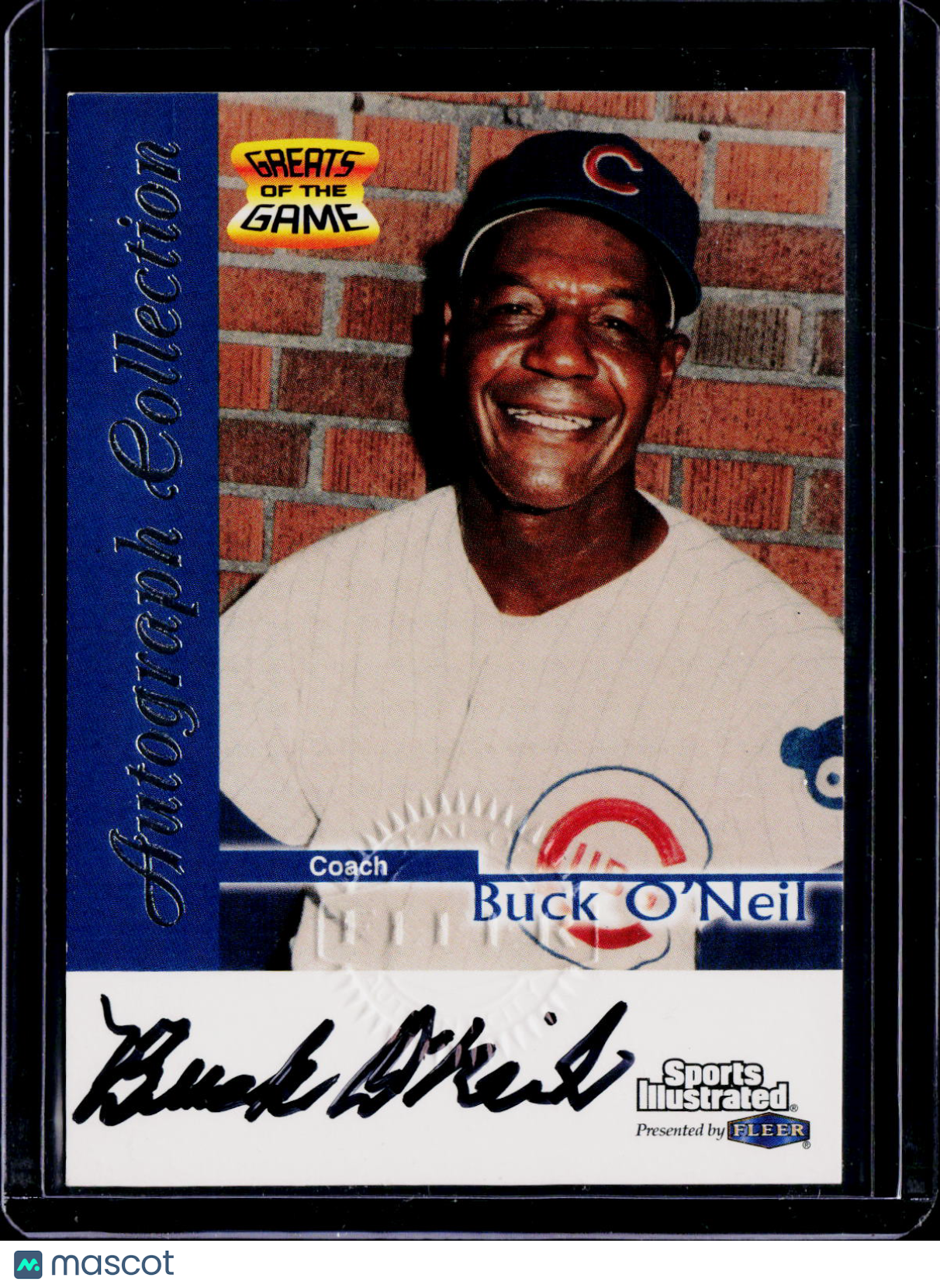 1999 Fleer Greats of the Game Buck O'Neil Auto