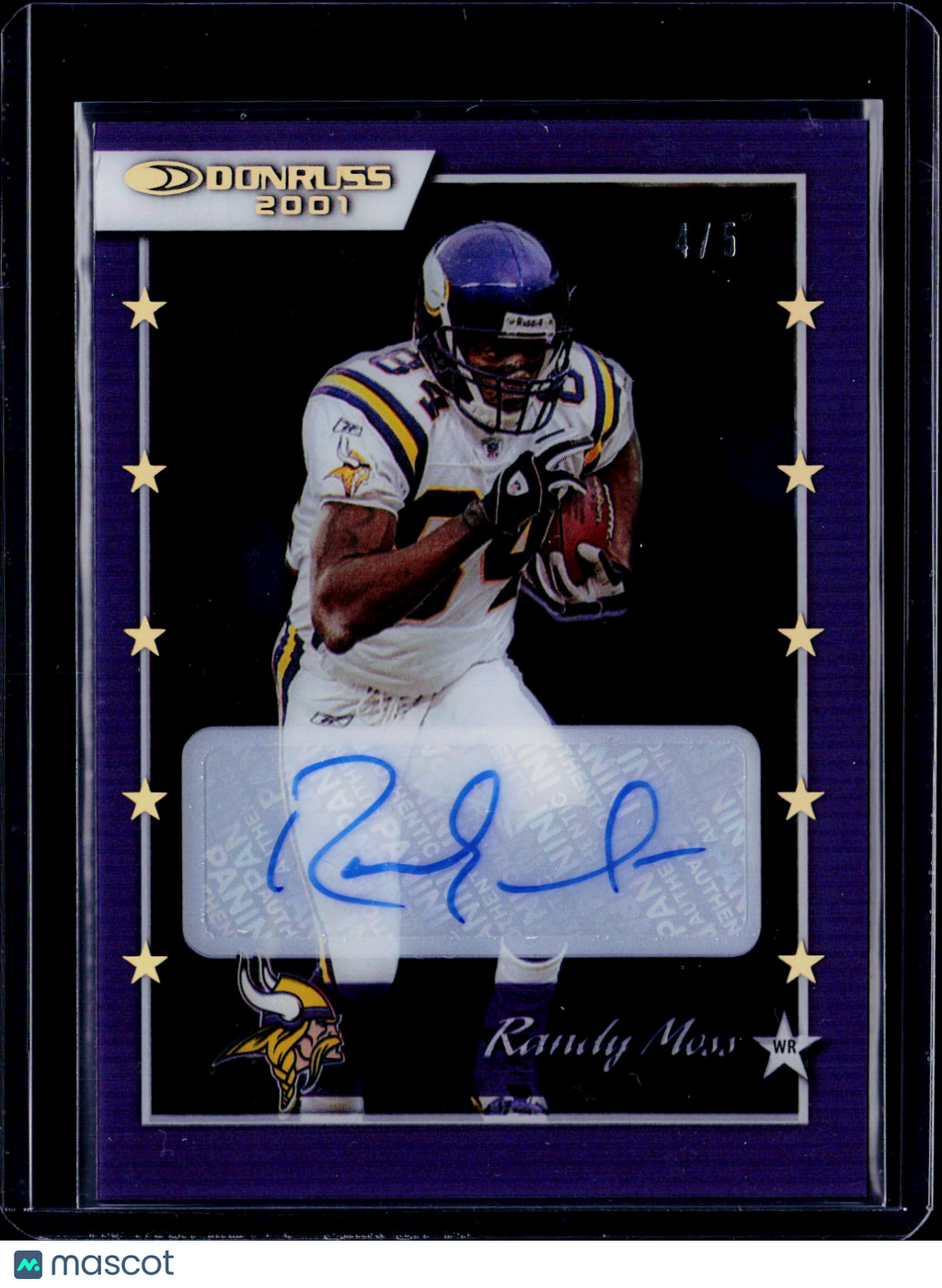 2021 Clearly Donruss Randy Moss 2001 Retro Auto 4/5