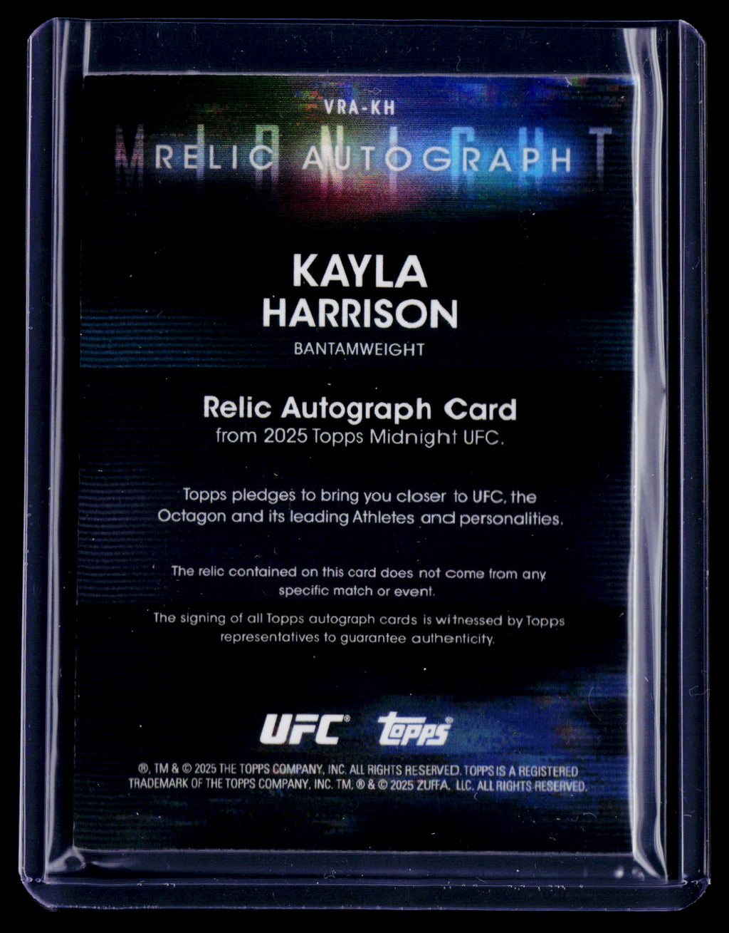 2025 Topps Midnight Kayla Harrison Patch Auto 61/75