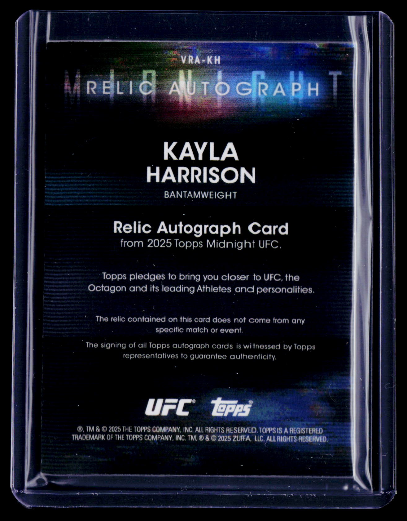 2025 Topps Midnight Kayla Harrison Patch Auto 61/75