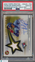 2022 Topps Pristine Teoscar Hernandez Gold Patch Auto 49/50 PSA 10