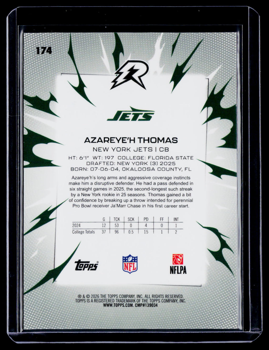 2025 Topps Resurgence Azareye'h Thomas Rookie Pink Surge 2/10 RC