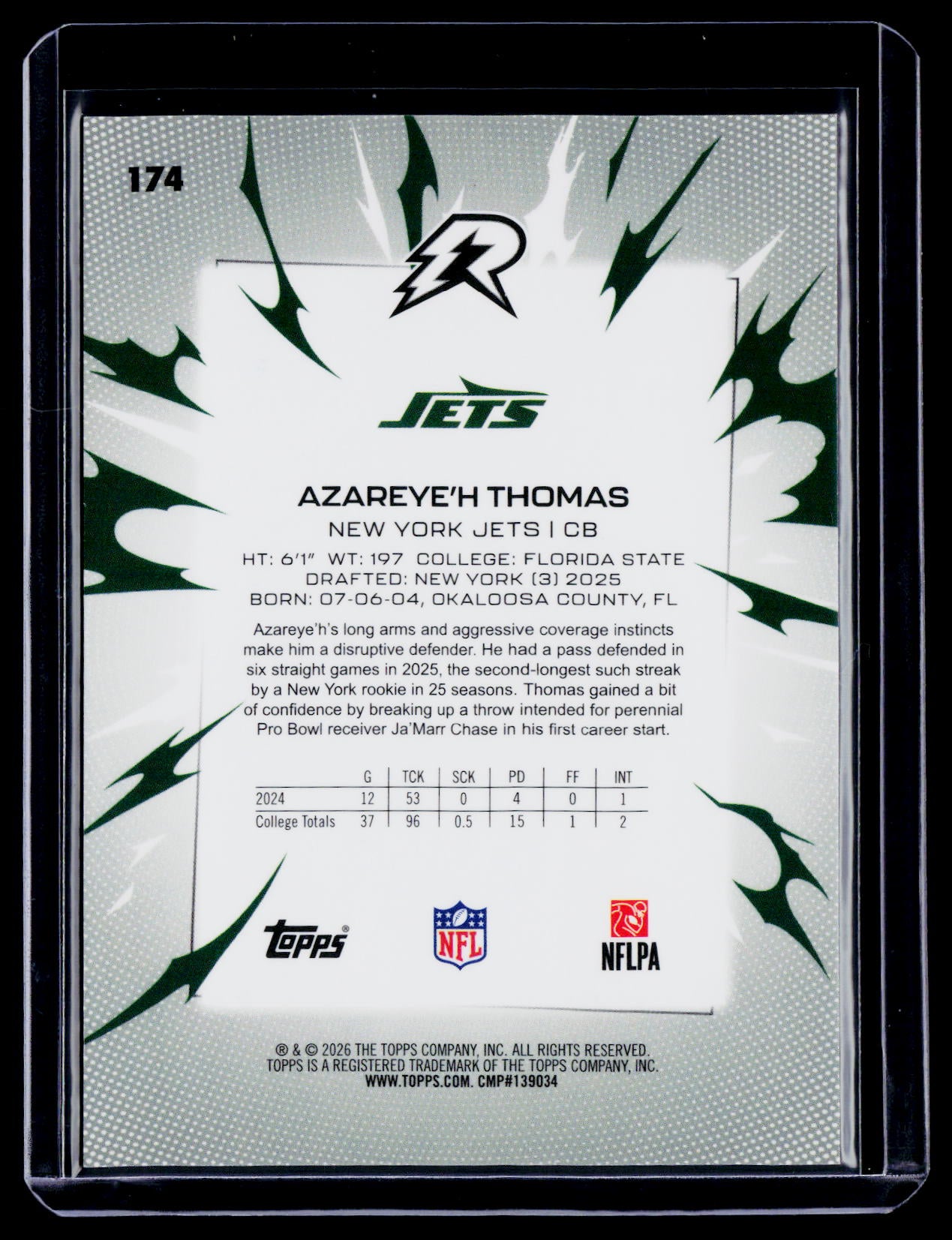 2025 Topps Resurgence Azareye'h Thomas Rookie Pink Surge 2/10 RC