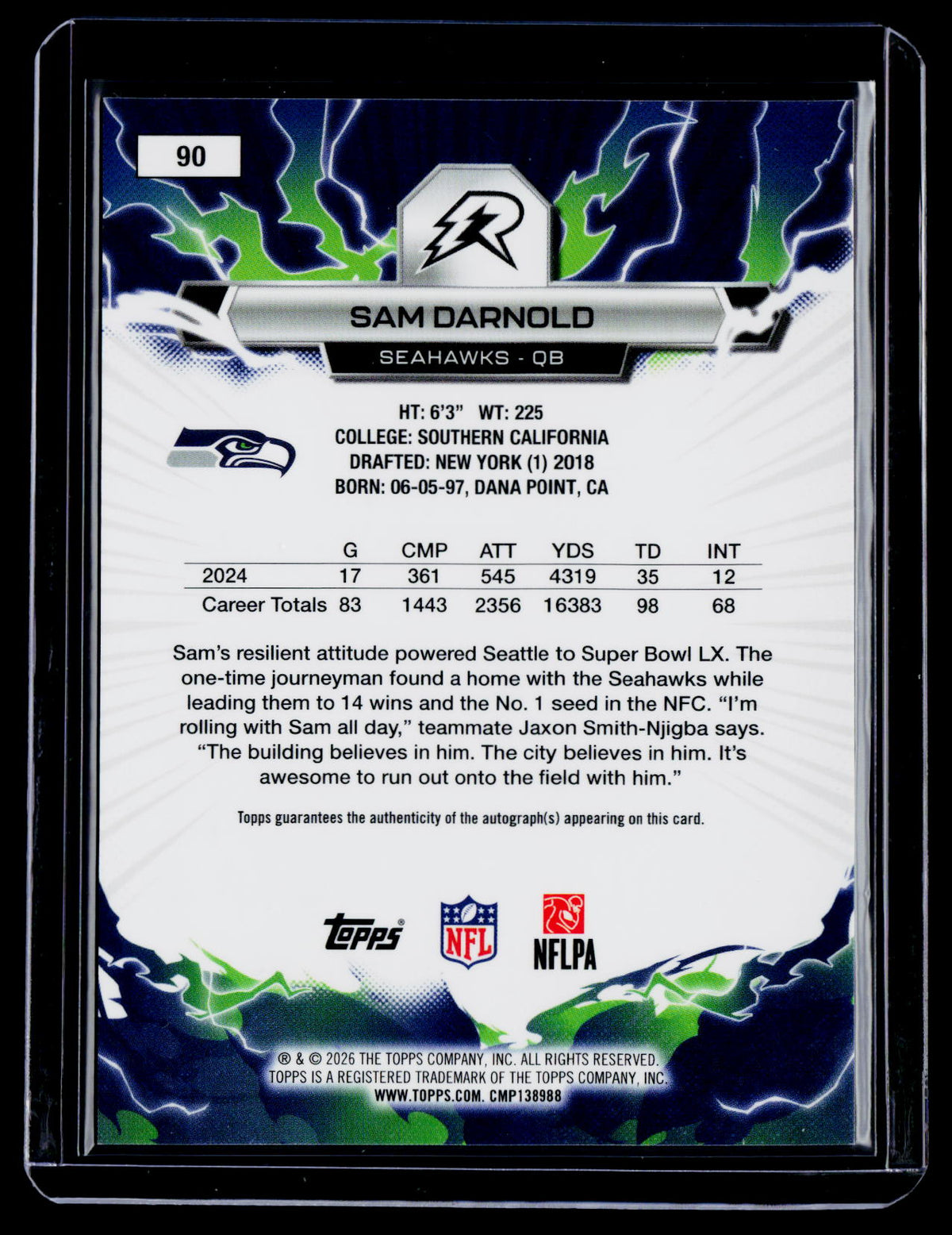 2025 Topps Resurgence Sam Darnold Auto