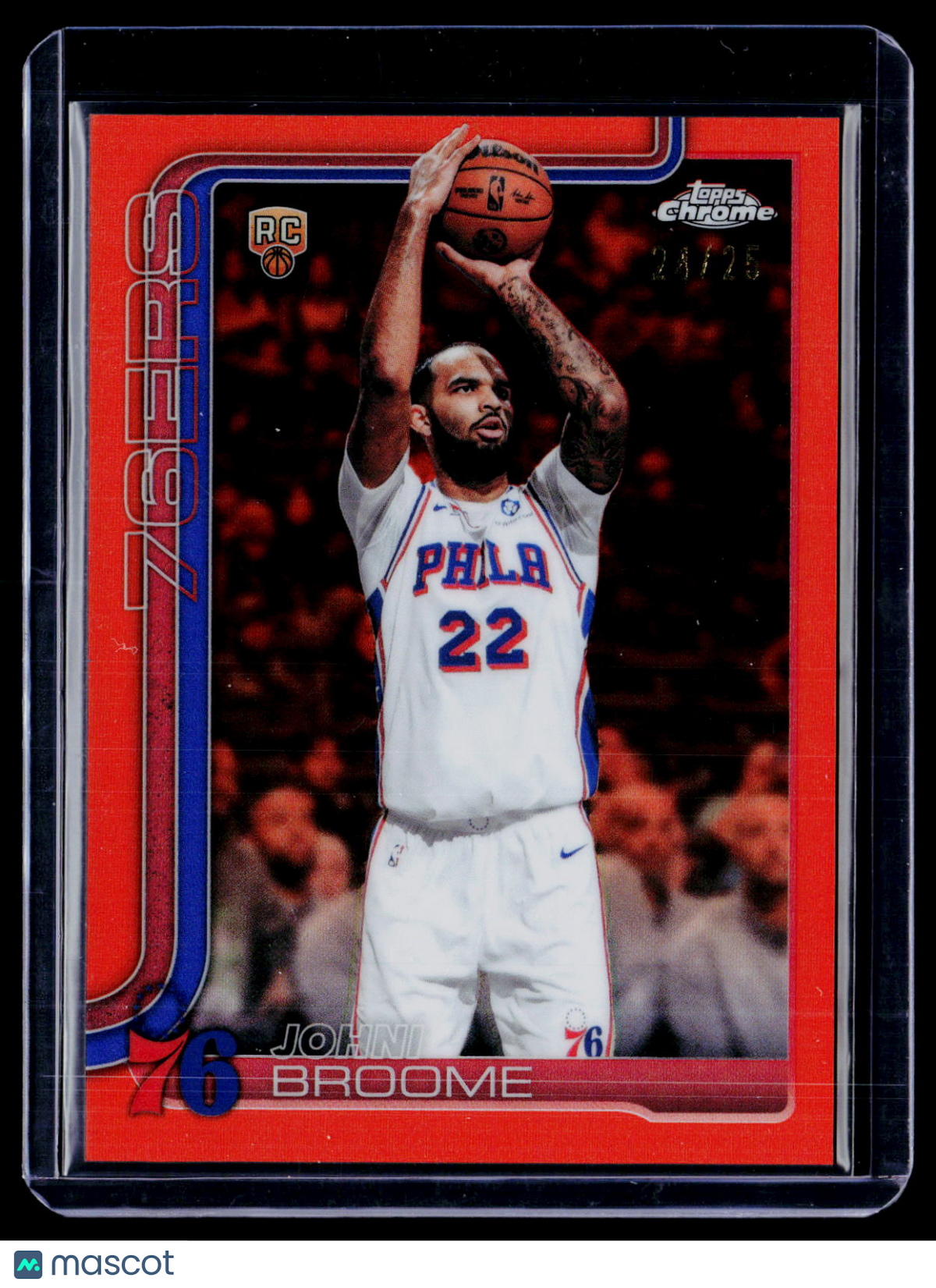 2025 Topps Chrome Update Johni Broome Rookie Orange Refractor 24/25 RC