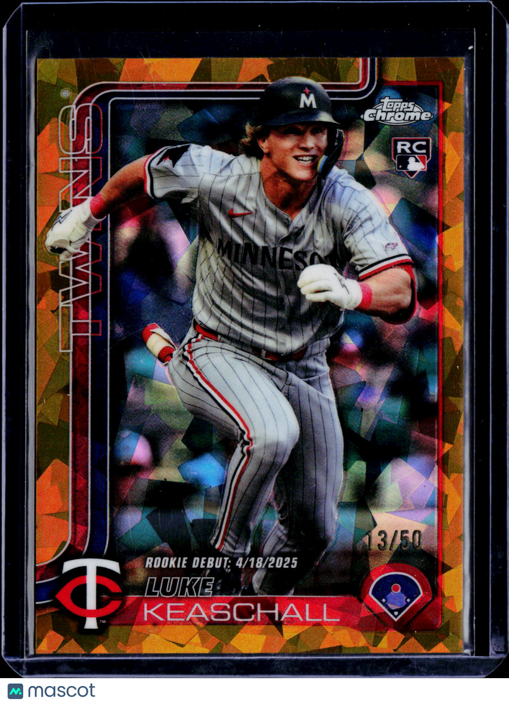 2025 Topps Chrome Update Sapphire Luke Keaschall Rookie Gold 13/50 RC