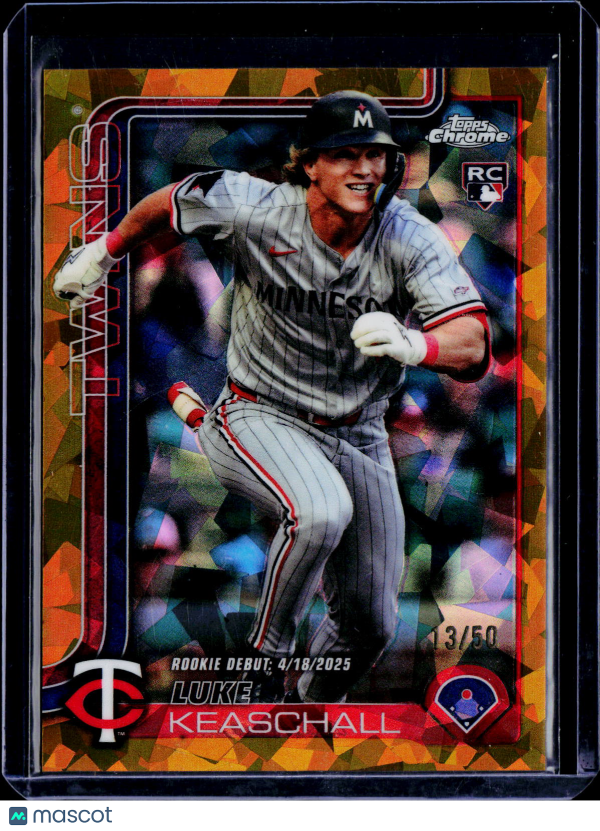 2025 Topps Chrome Update Sapphire Luke Keaschall Rookie Gold 13/50 RC