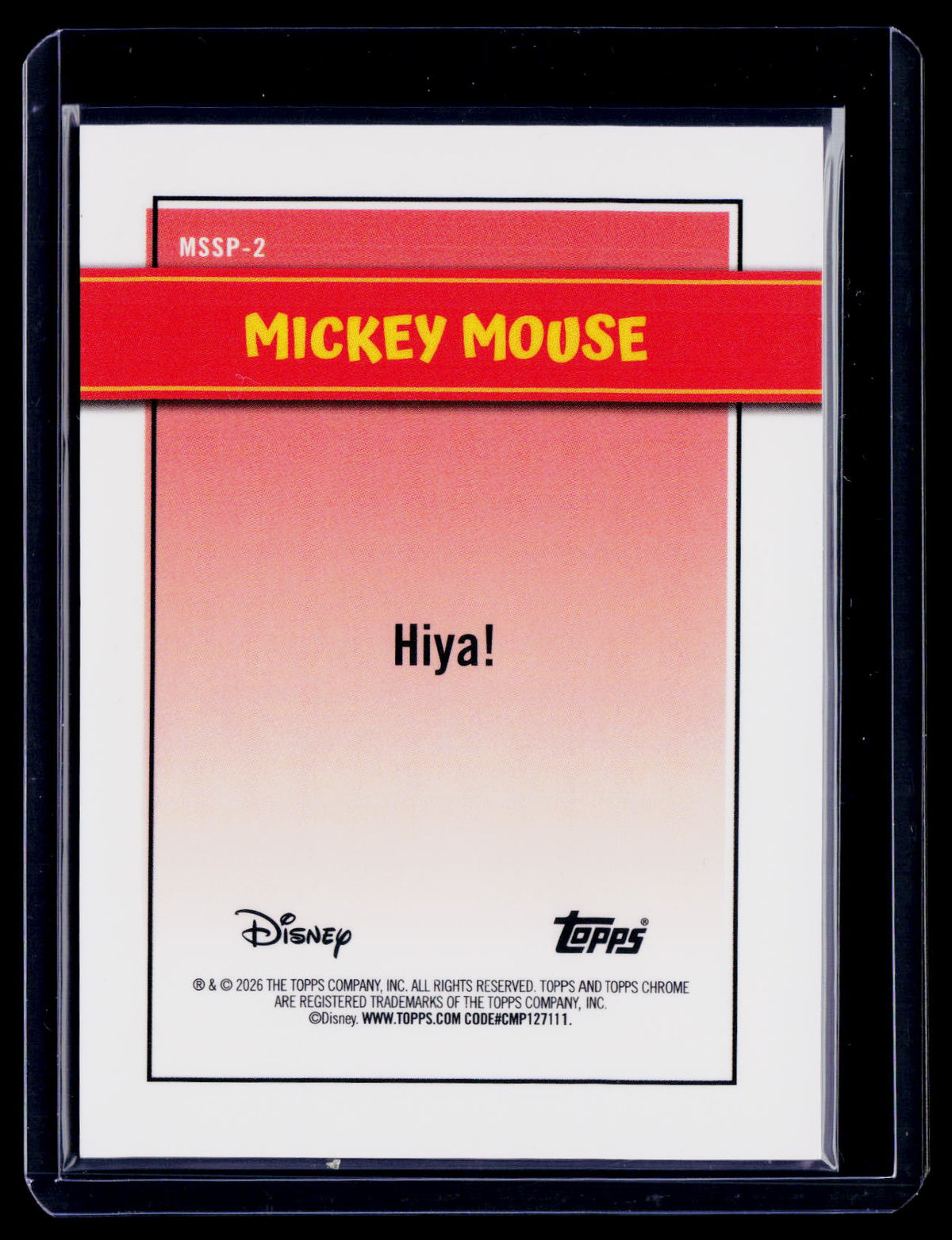 2026 Topps Disney Neon Mickey Mouse Short Print Silver Wave
