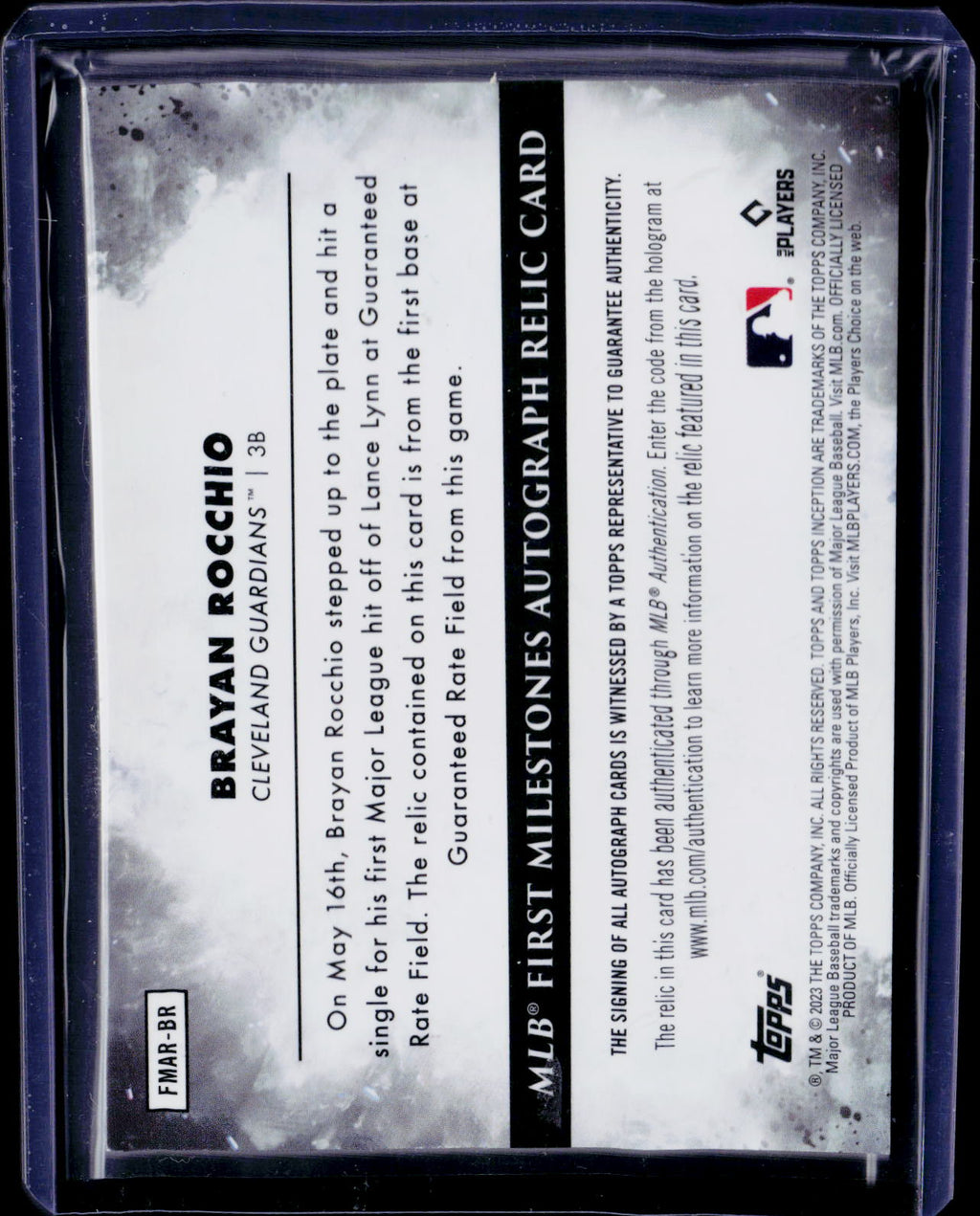 2023 Inception Bryan Rocchio 1st MLB Hit Base Auto 64/99 RC