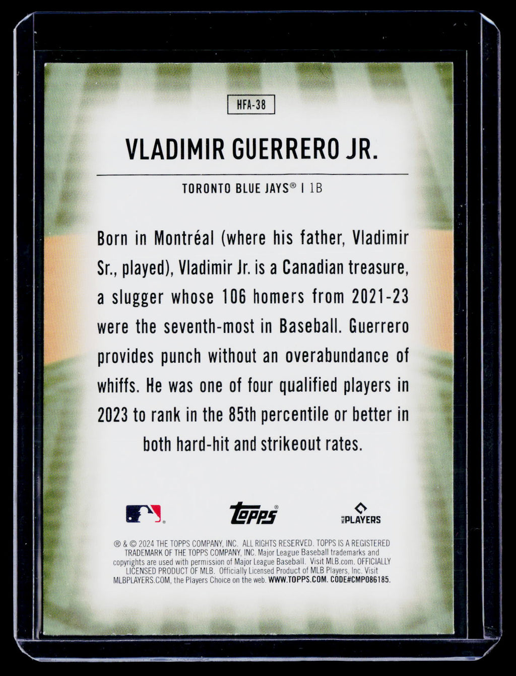 2024 Topps Vladimir Guerrero Jr. Home Field Advantage HFA