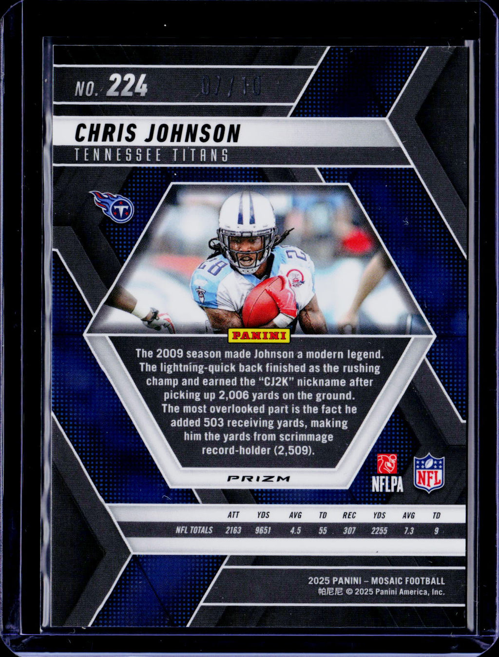 2025 Mosaic Chris Johnson Green Fluorescent 07/10
