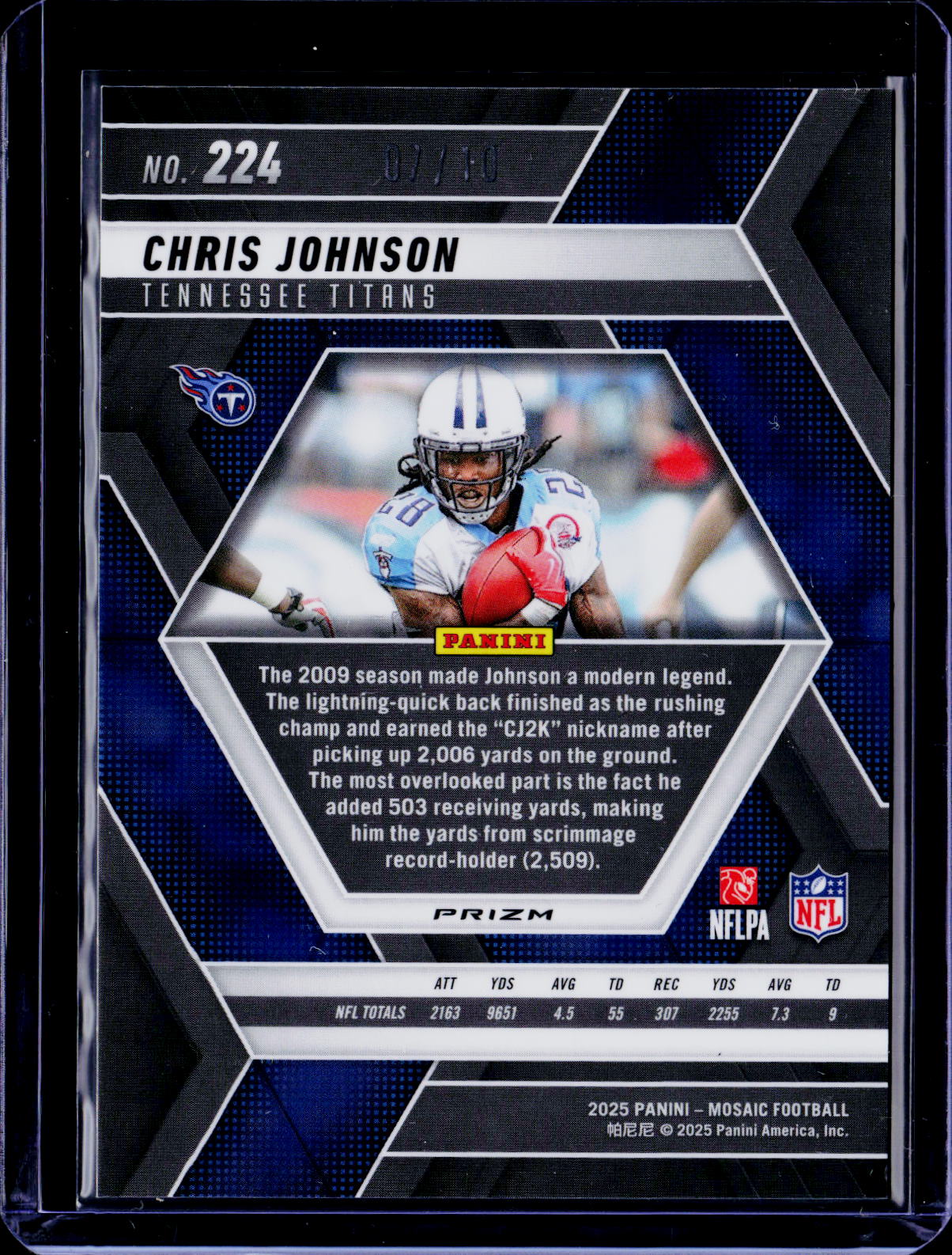 2025 Mosaic Chris Johnson Green Fluorescent 07/10