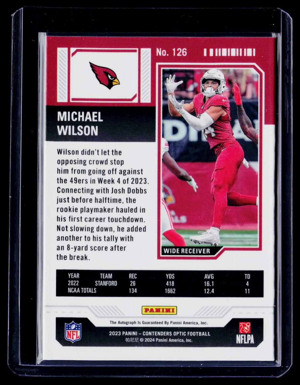 2023 Contenders Optic Michael Wilson Rookie Auto RC