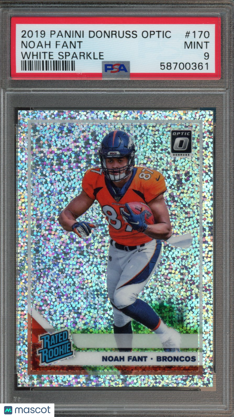 2019 Donruss Optic Noah Fant Rookie White Sparkle PSA 9 RC