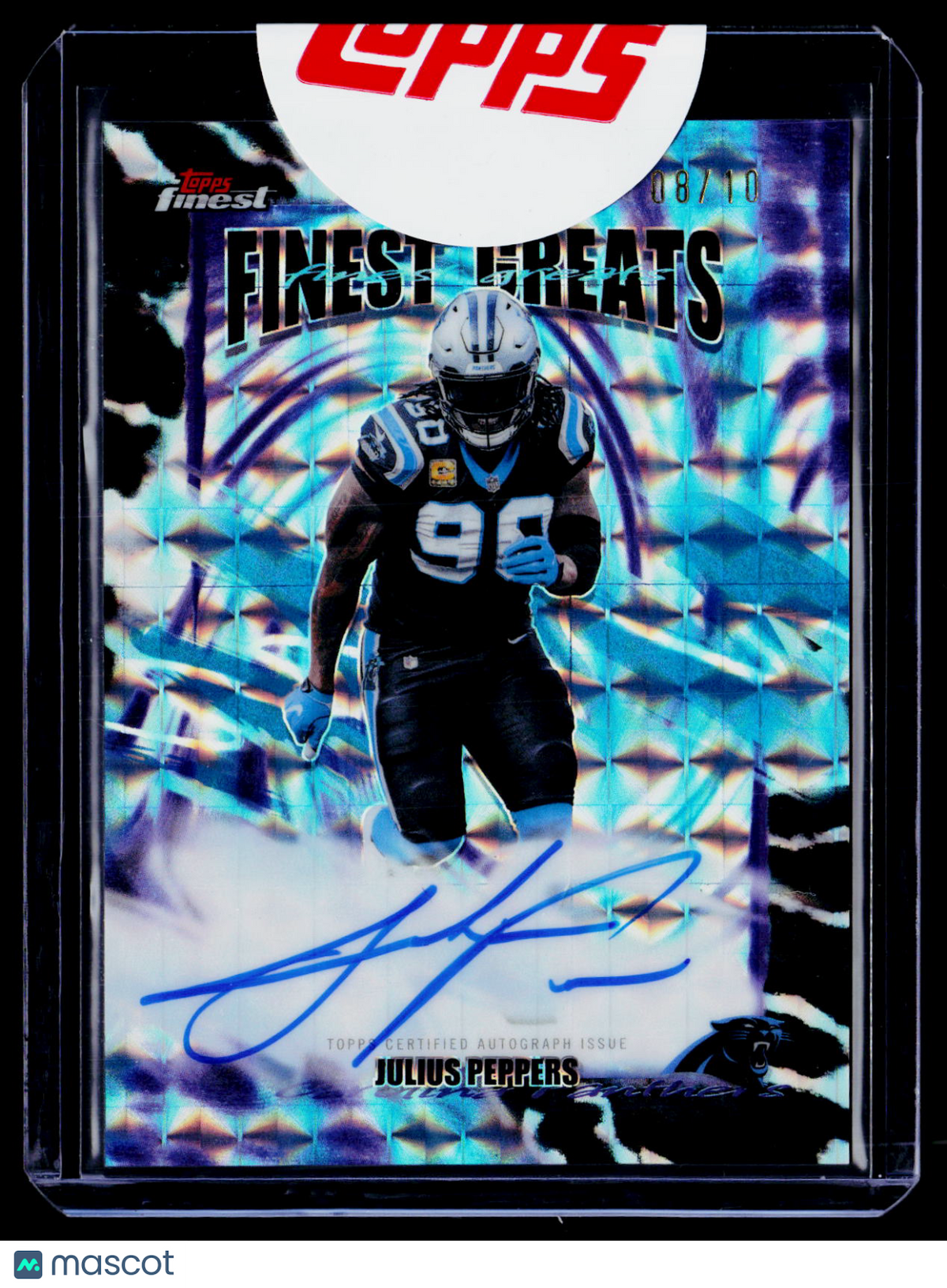 2025 Topps Finest Julius Peppers Finest Greats Black Geometric Auto 8/10