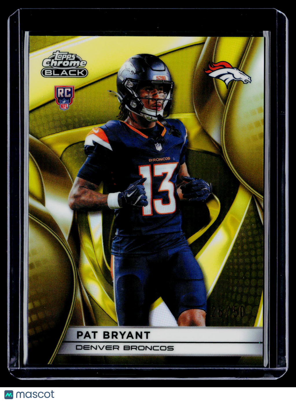 2025 Topps Chrome Black Pat Bryant Rookie Gold Refractor 26/50 RC