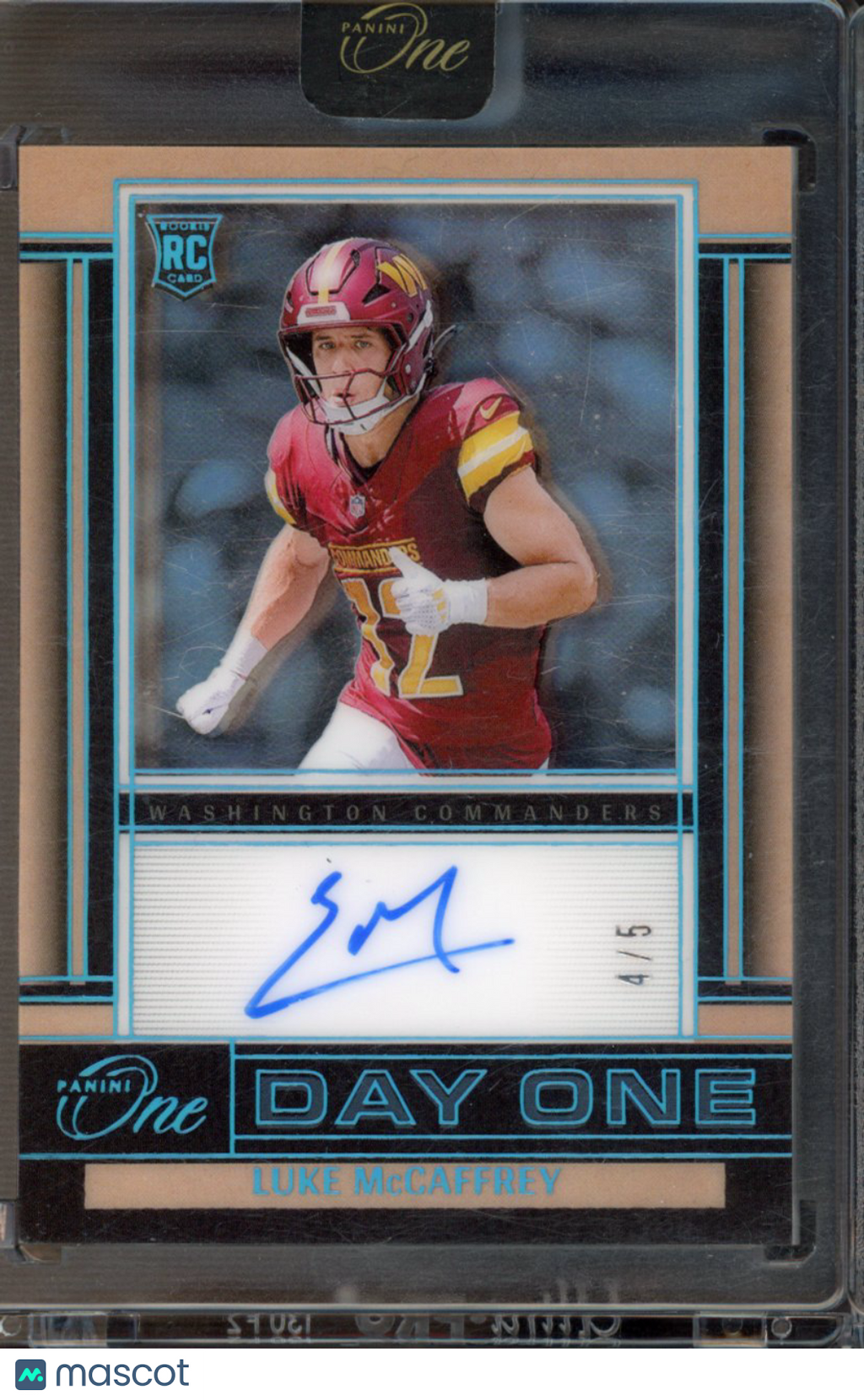2024 Panini One Luke McCaffrey Day One Auto 4/5