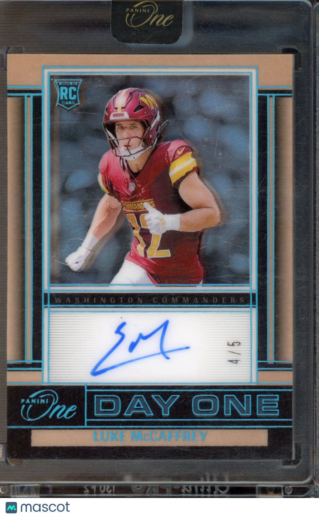 2024 Panini One Luke McCaffrey Day One Auto 4/5