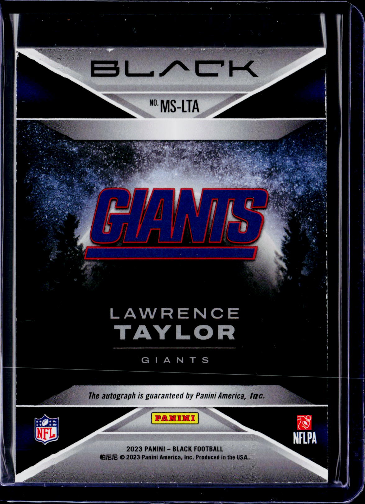 2023 Panini Black Lawrence Taylor Midnight Signatures /20