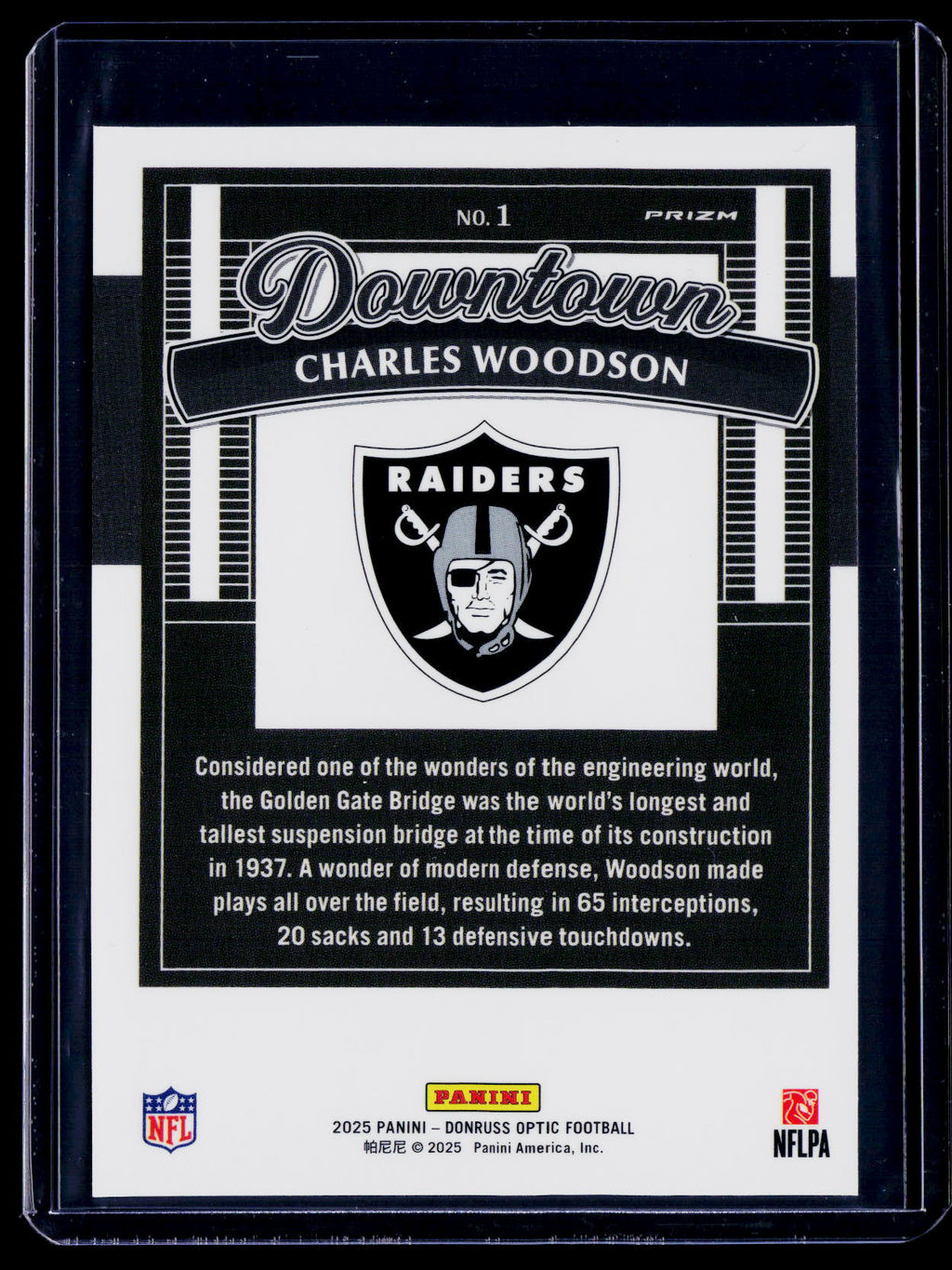 2025 Donruss Optic Charles Woodson Downtown
