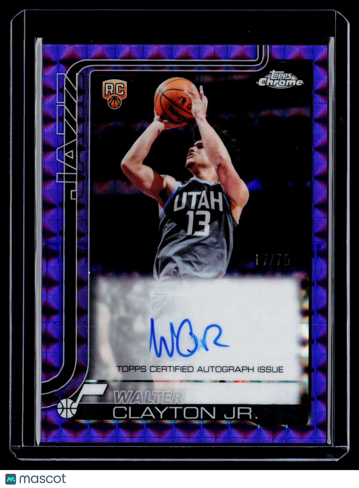 2025 Topps Chrome Walter Payton Jr. Rookie Purple Geometric Auto 17/75 RC