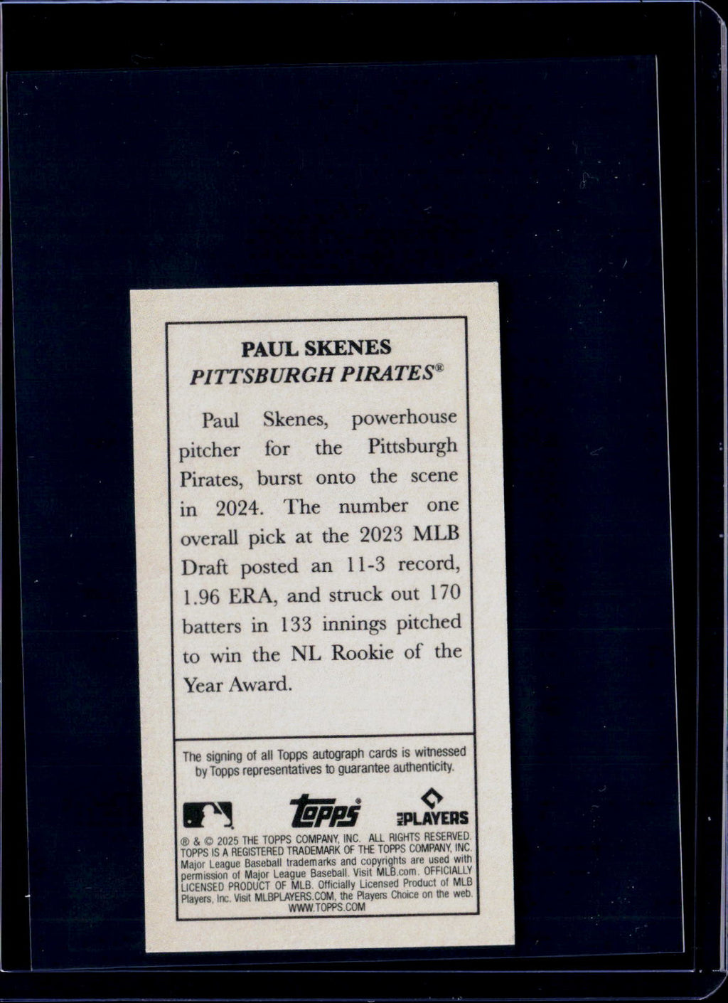 2025 Topps T205 Paul Skenes Autogrpah
