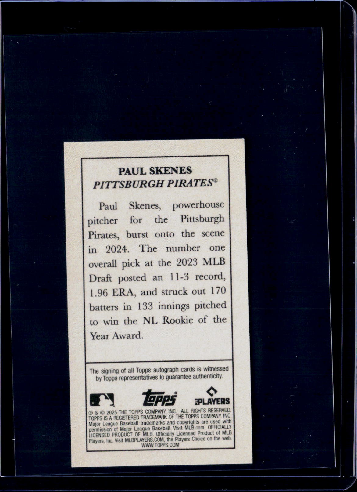 2025 Topps T205 Paul Skenes Autogrpah