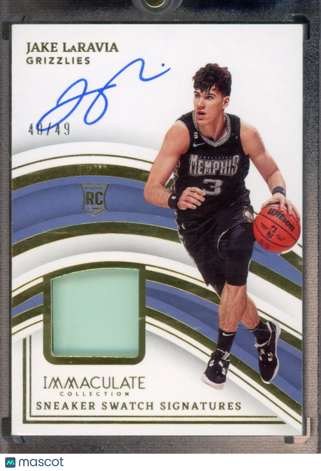 2022-23 Immaculate Jake LaRavia Sneakers Swatch Rookie Patch Auto RPA /49