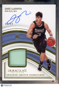 2022-23 Immaculate Jake LaRavia Sneakers Swatch Rookie Patch Auto RPA /49