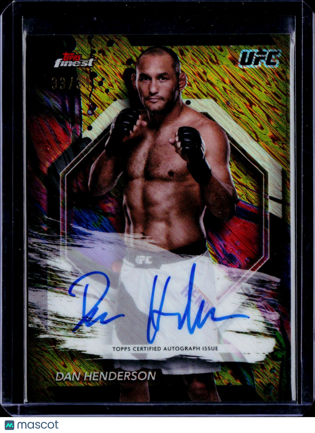 2024 Topps Finest Dan Henderson Gold Shimmer Auto 33/39