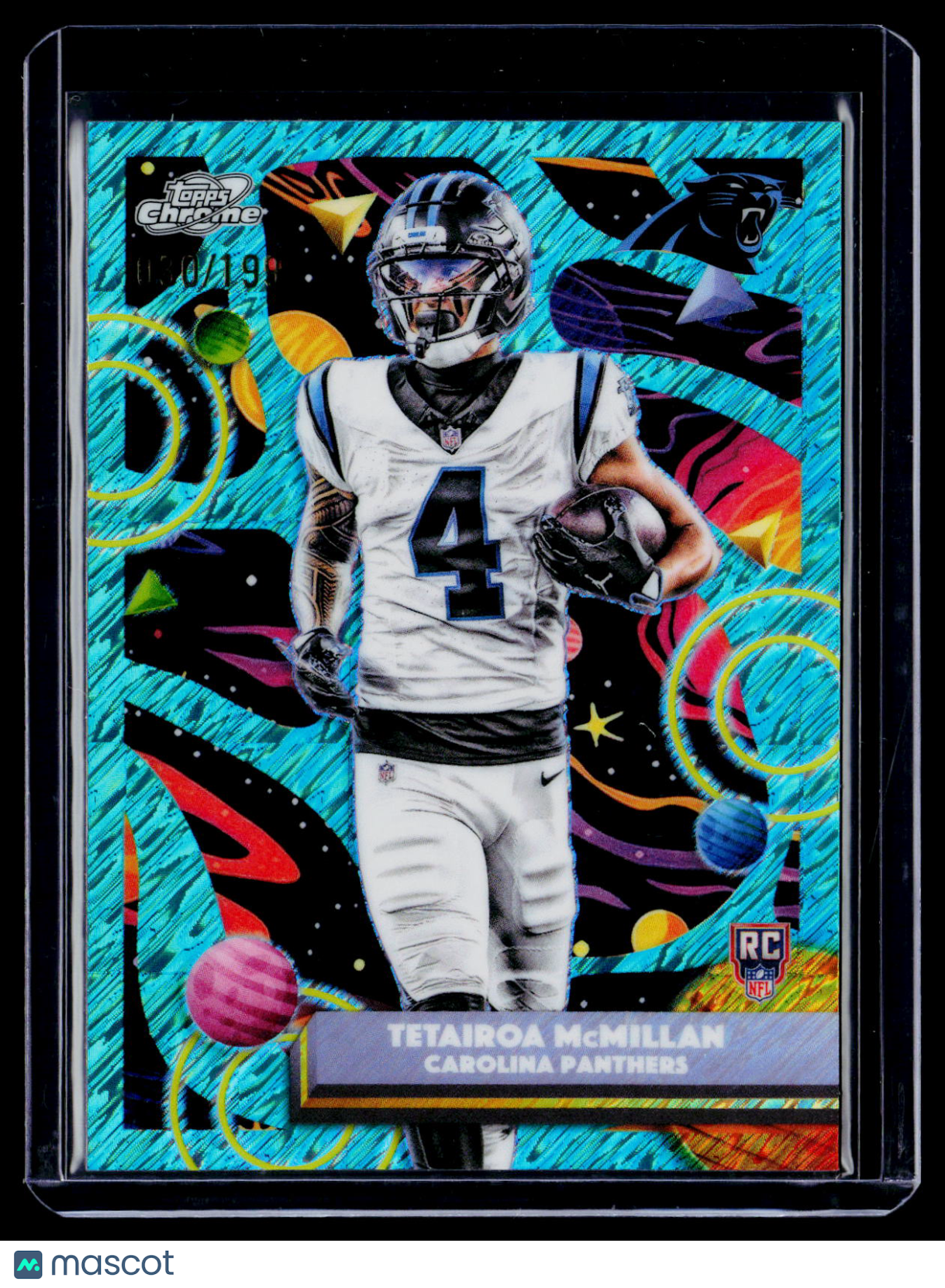 2025 Topps Chrome Cosmic Tetairoa McMillan Rookie Aqua Shimmer 30/199 RC