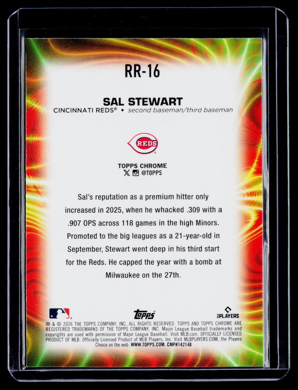 2026 Topps Chrome Sal Stewart Radiating Rookie RC