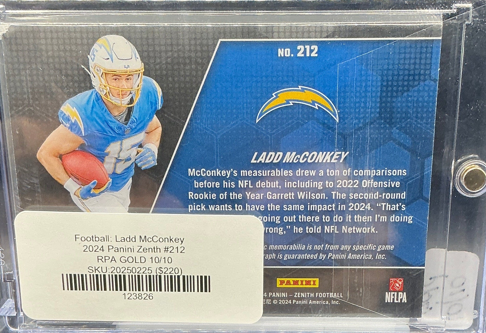 2024 Zenith Ladd McConkey RPA GOLD 10/10