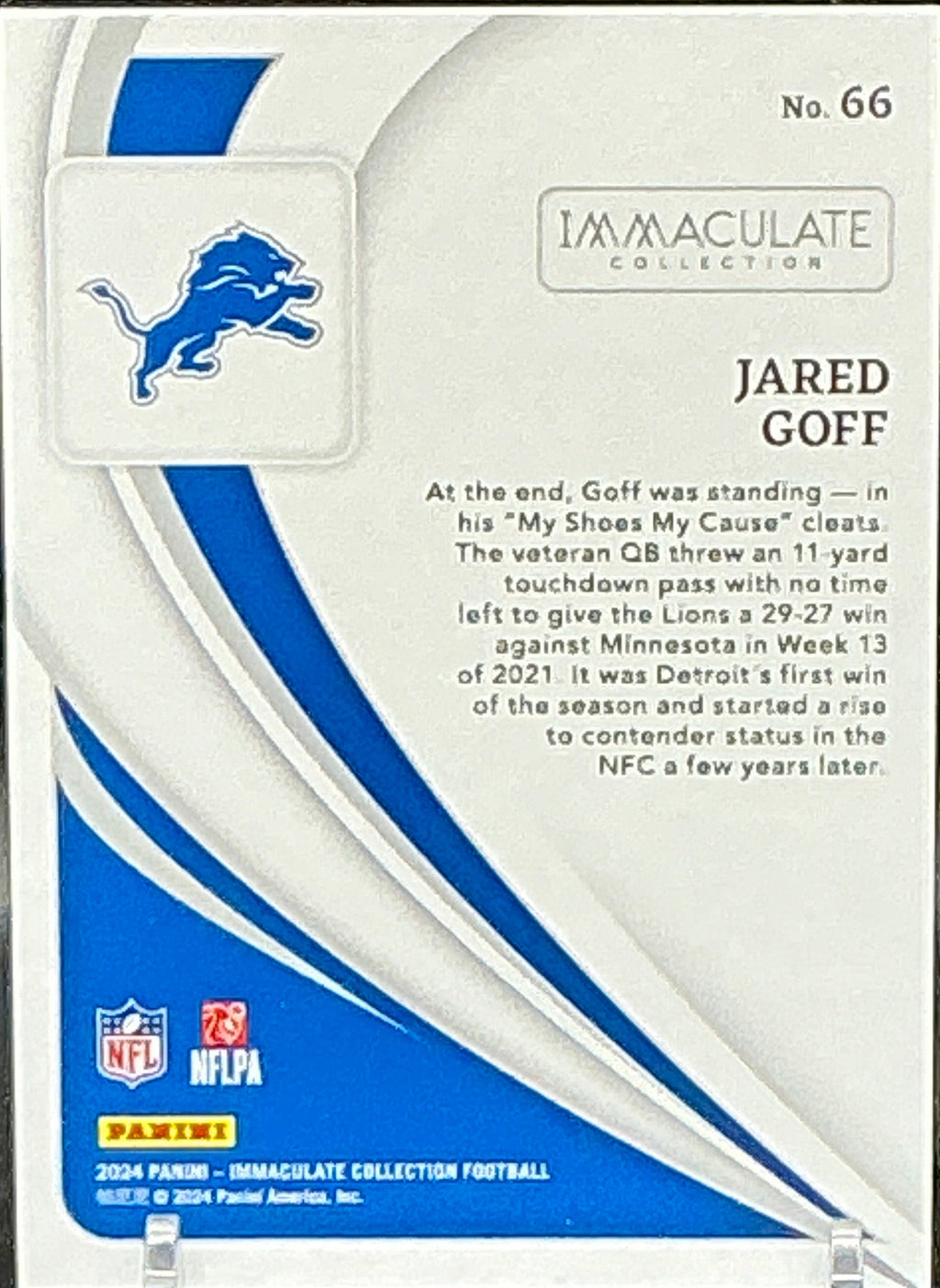 2024 immaculate Collection Jared Goff "Detroit Over Everything" 05/35