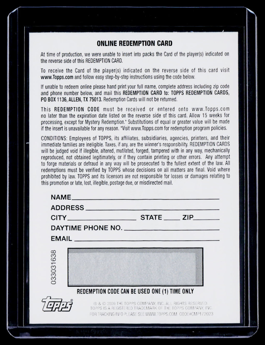 2025 Topps Resurgence Matthew Golden Rookie Signatures Parallel Auto REDEMPTION