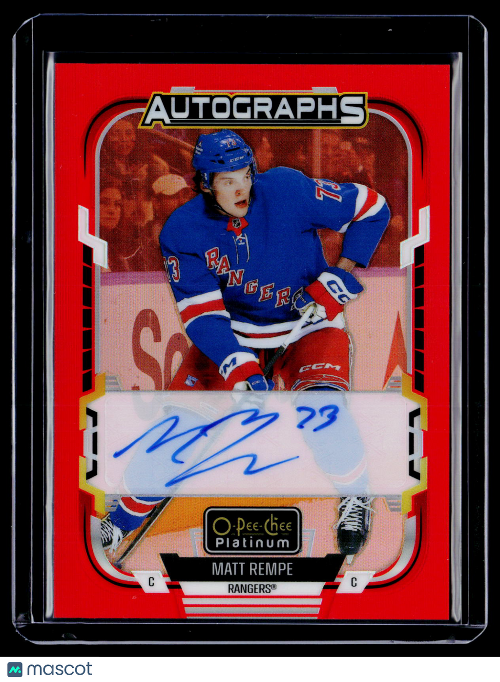 2025-26 O-Pee-Chee Platinum Matt Rempe Red Rainbow Auto