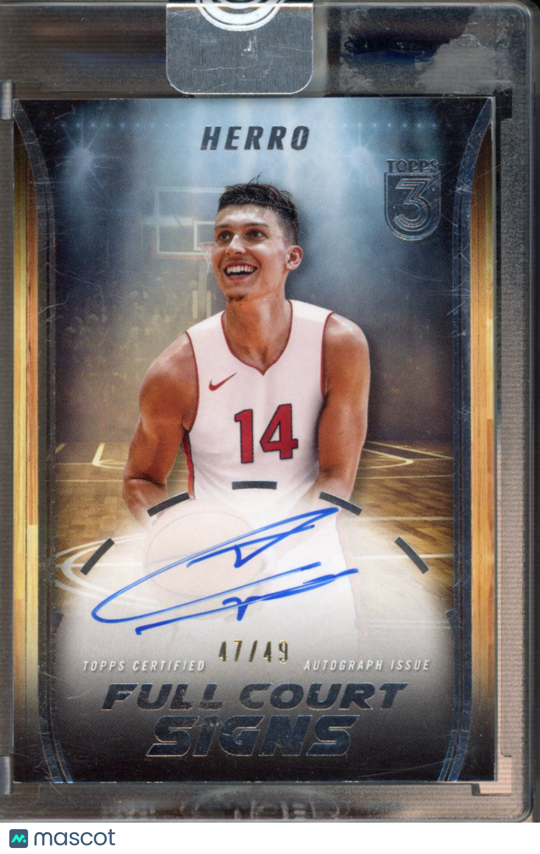 2024 Topps Three Tyler Herro Full Court Signs Auto 47/49