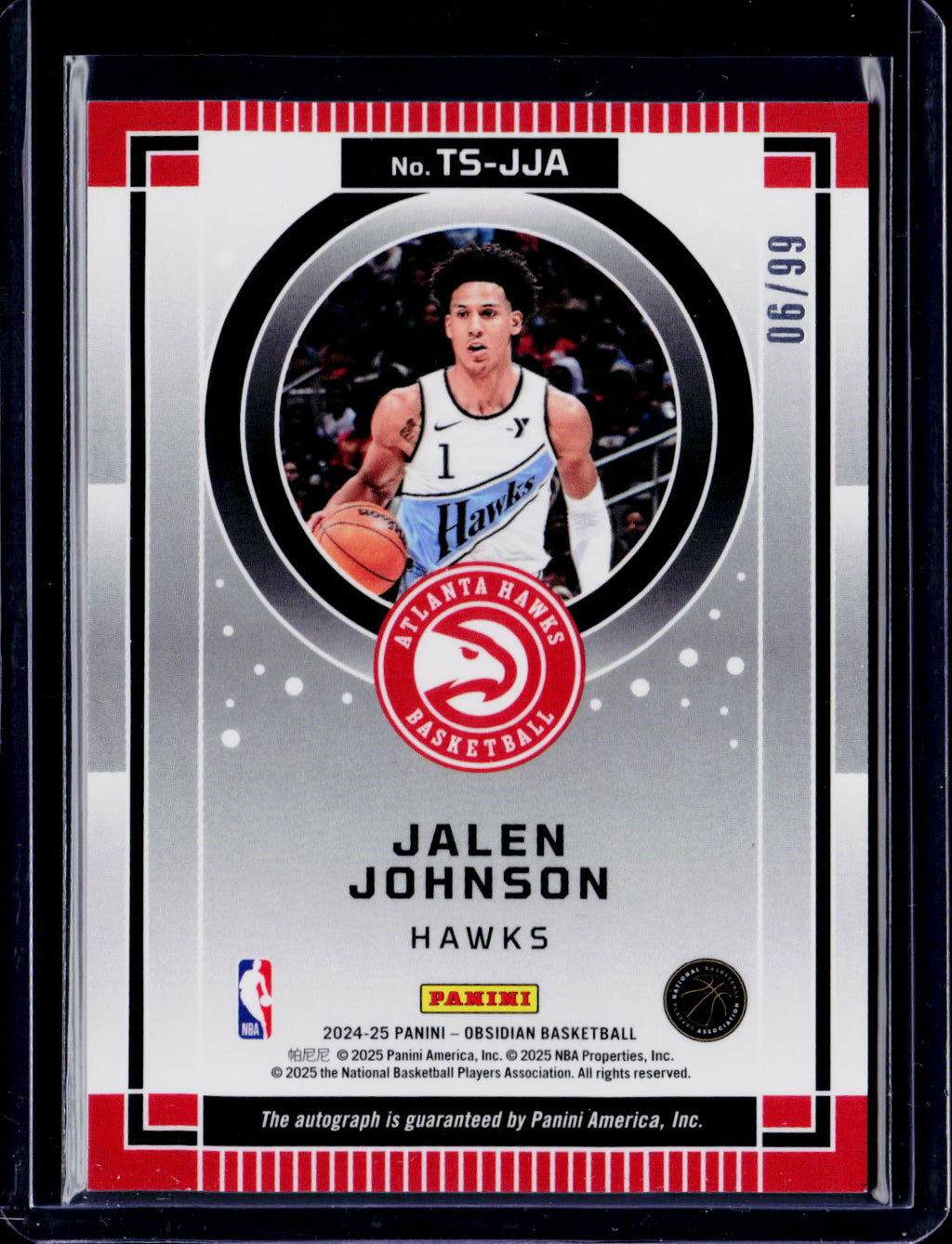 2024 Obsidian Jalen Johnson Electric Etch Orange Auto 06/99