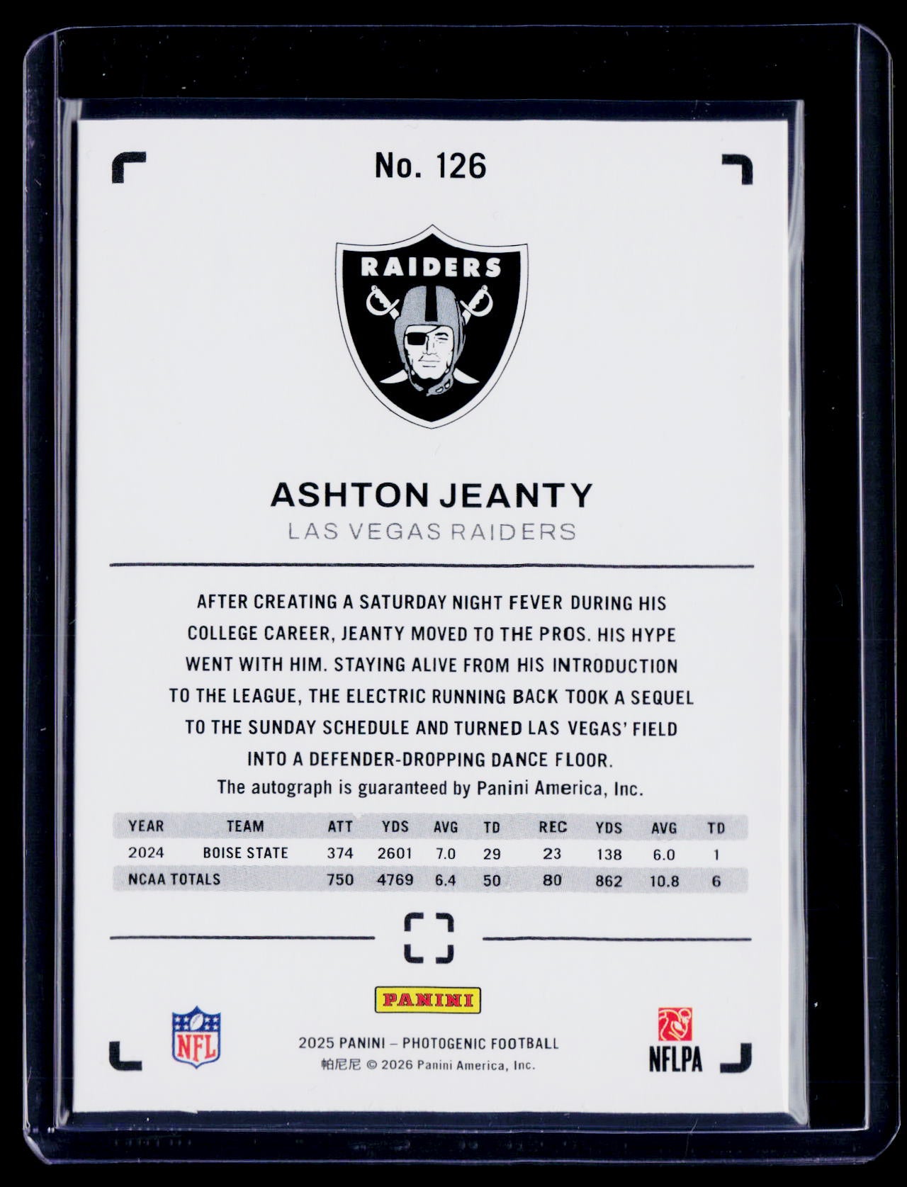 2025 Photogenic Ashton Jeanty Rookie Auto RC