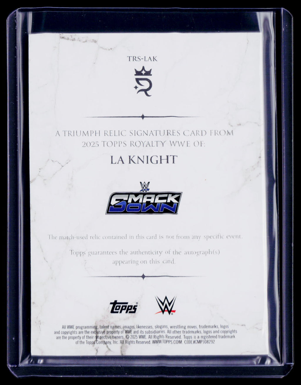 2025 Topps Royalty LA Knight Patch Auto 2/25