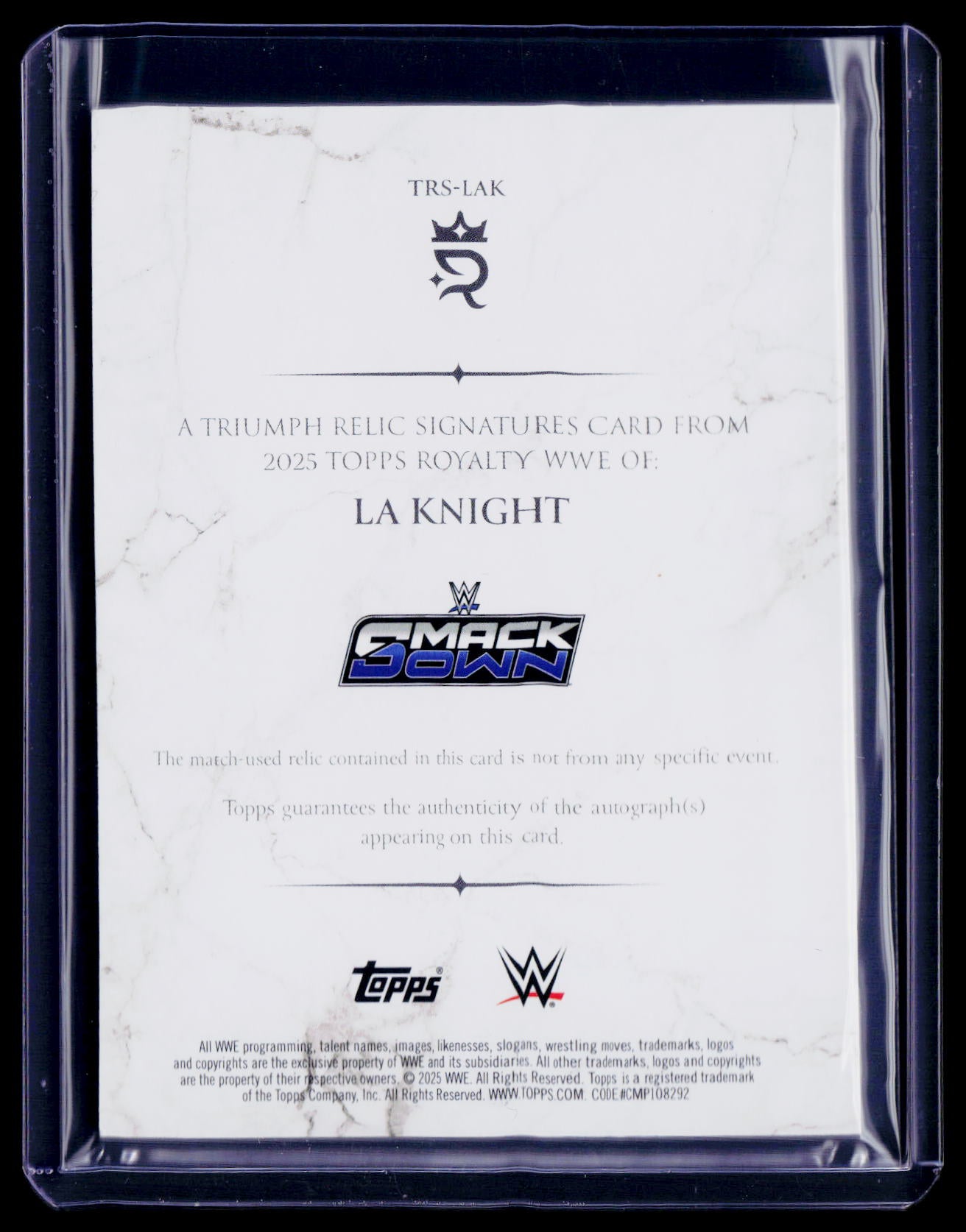 2025 Topps Royalty LA Knight Patch Auto 2/25