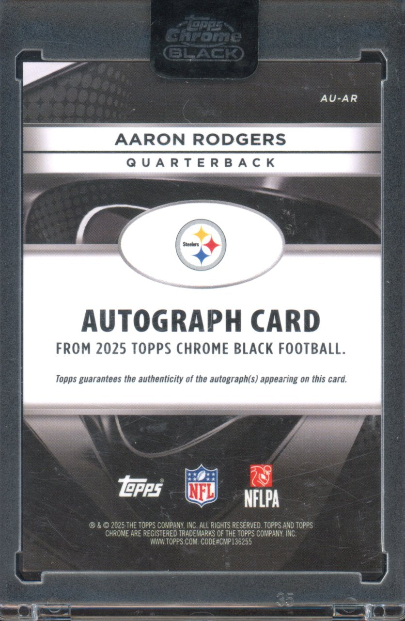 2025 Topps Chrome Black Aaron Rodgers Autograph Rose Gold /15