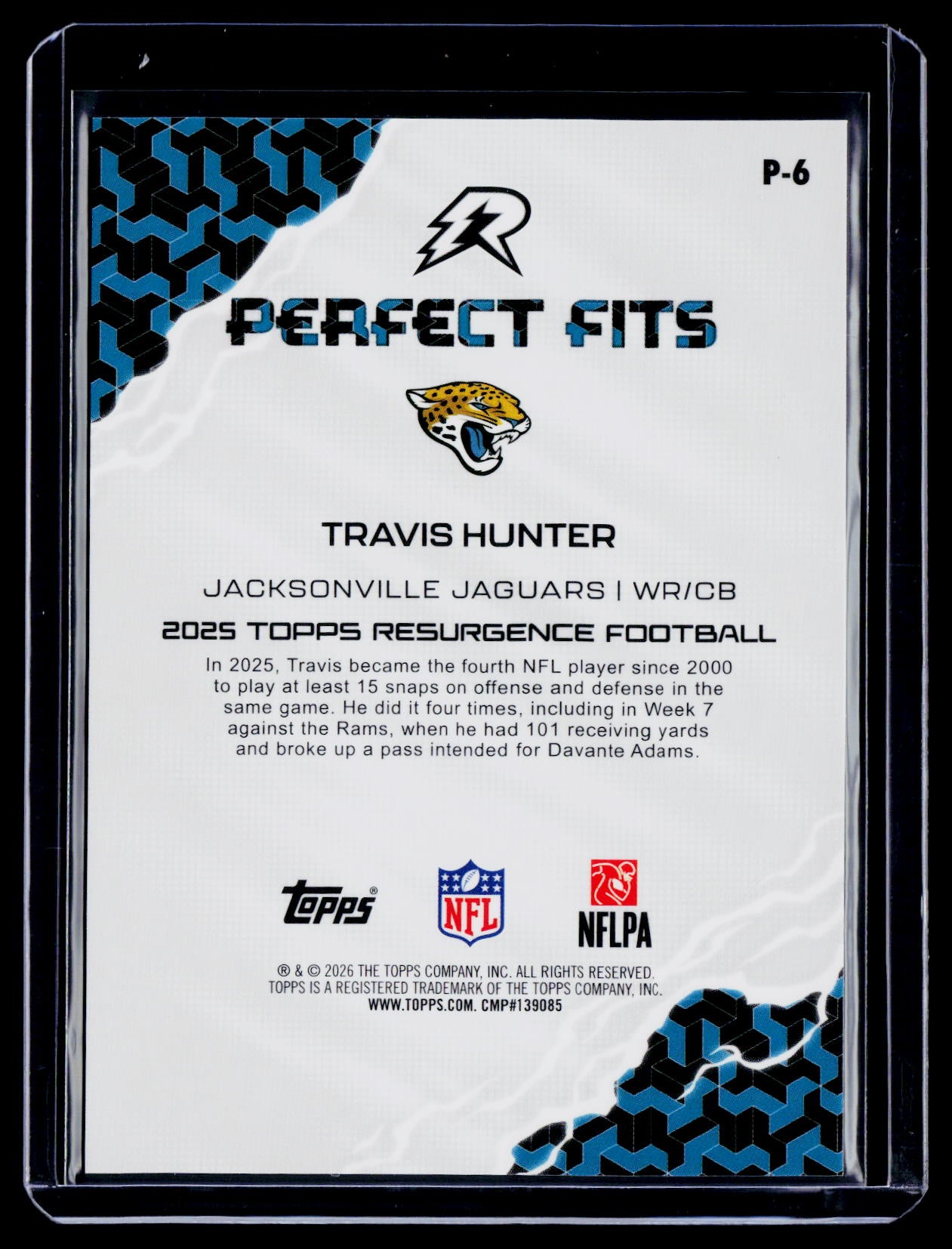 2025 Topps Resurgence Travis Hunter Rookie Perfect Fits RC