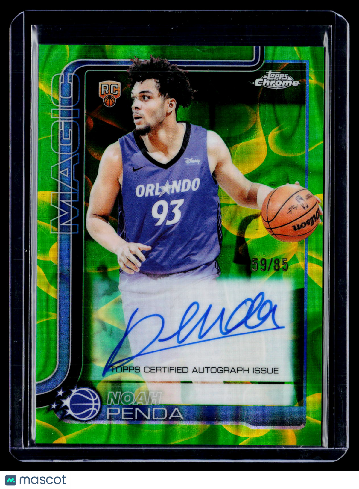 2025 Topps Chrome Update Noah Penda Rookie Green Lava Lamp 59/85 RC