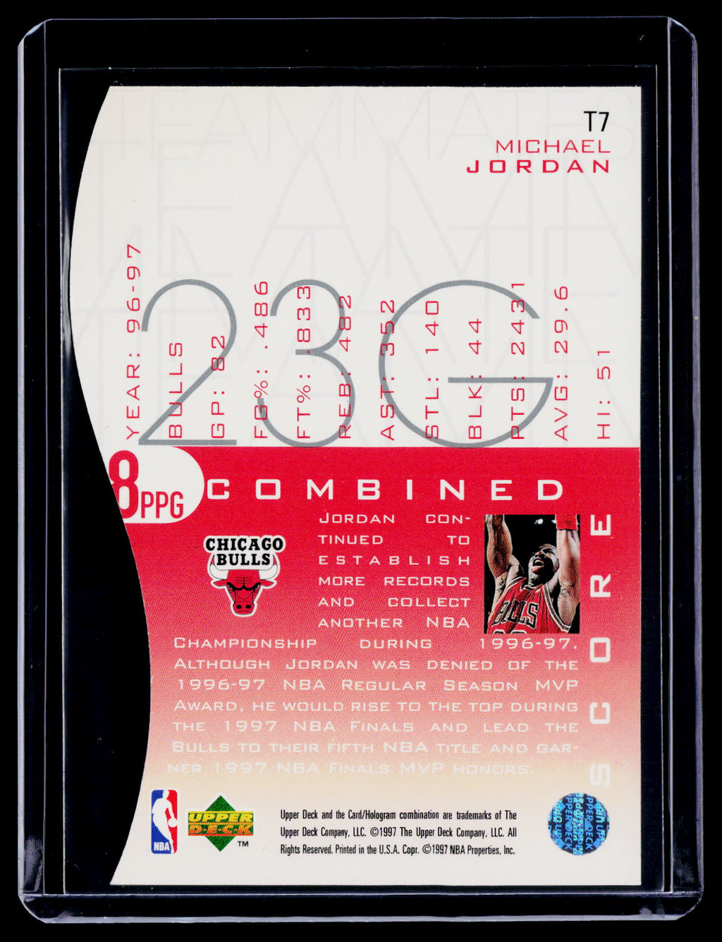 1997 Upper Deck Michael Jordan Teammates Die Cut