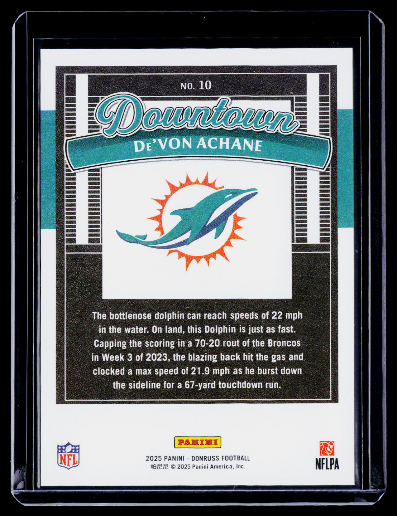 2025 Donruss De'Von Achane Downtown