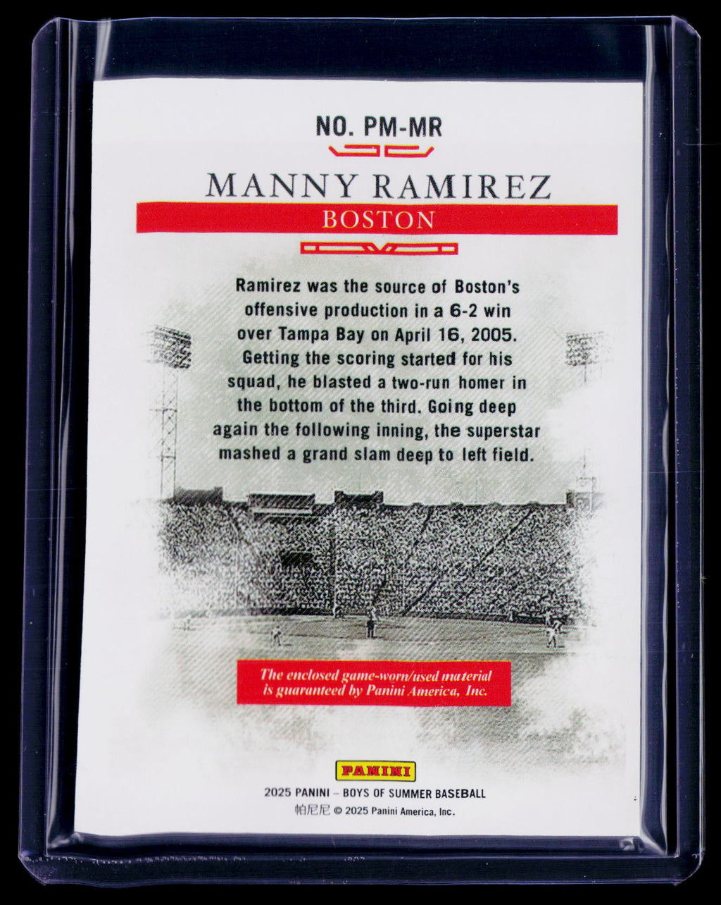 2025 Boys of Summer Manny Ramirez Patch 24/25