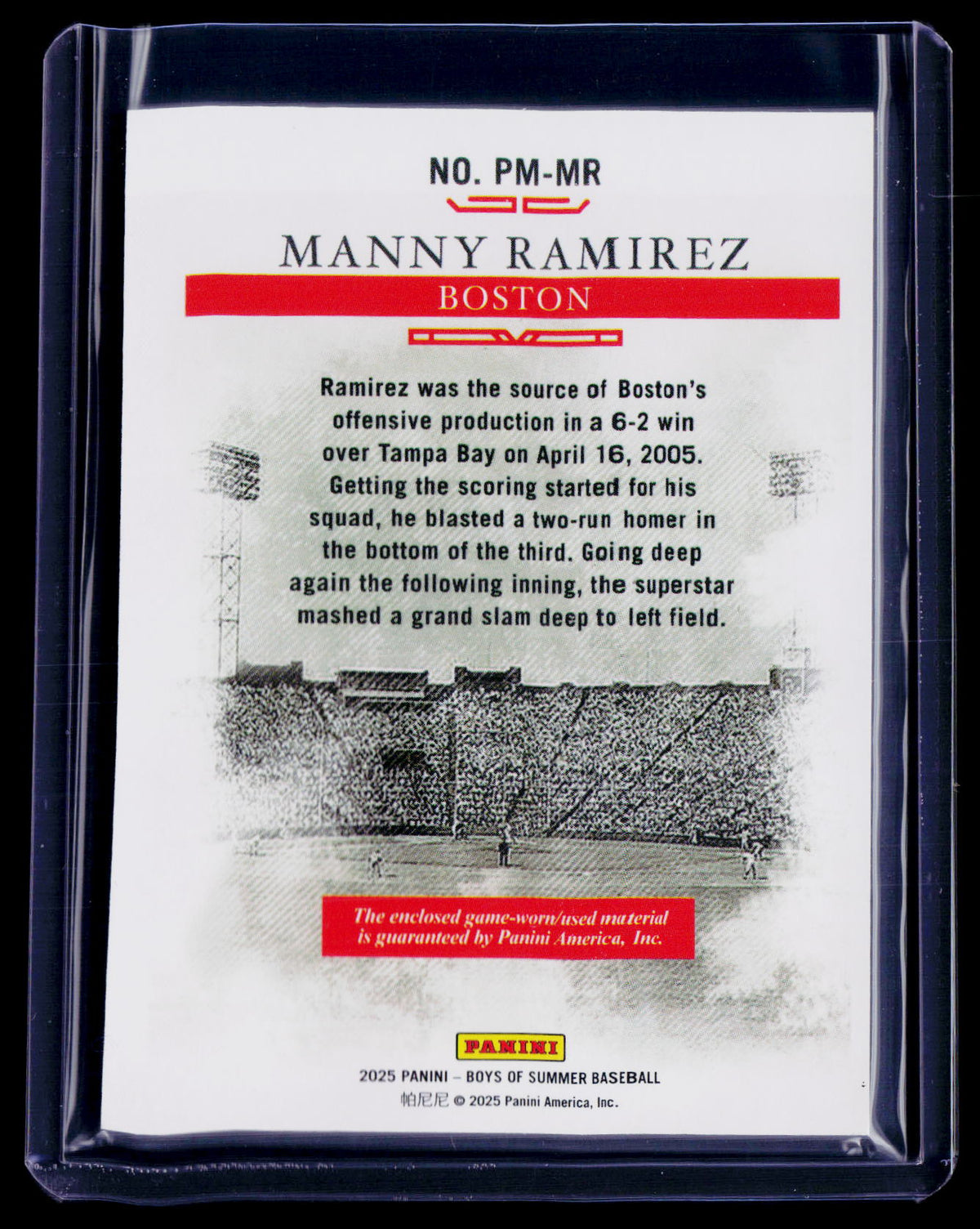 2025 Boys of Summer Manny Ramirez Patch 24/25