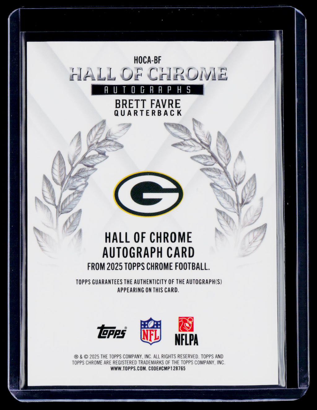 2025 Topps Chrome Brett Favre Gold Hall of Chrome Auto 16/50